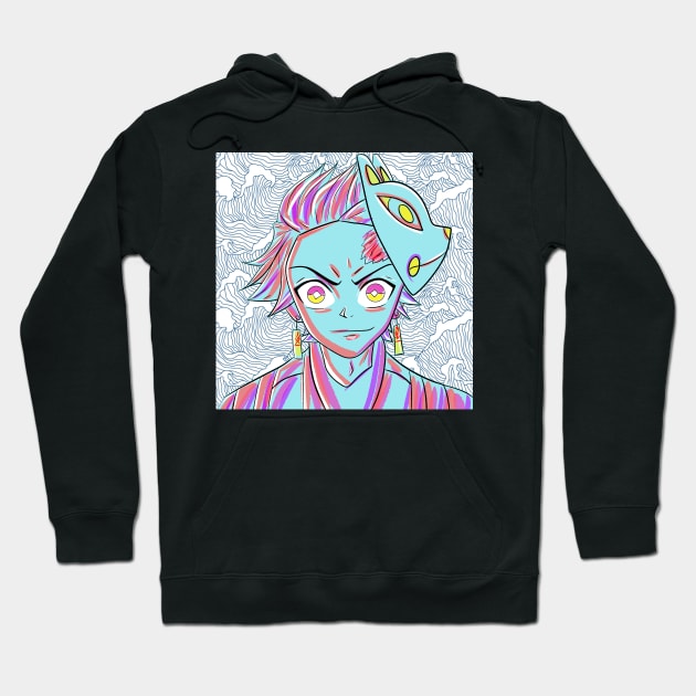 the demon slayer, tanjiro kamado in wallpaper art Hoodie by jorge_lebeau